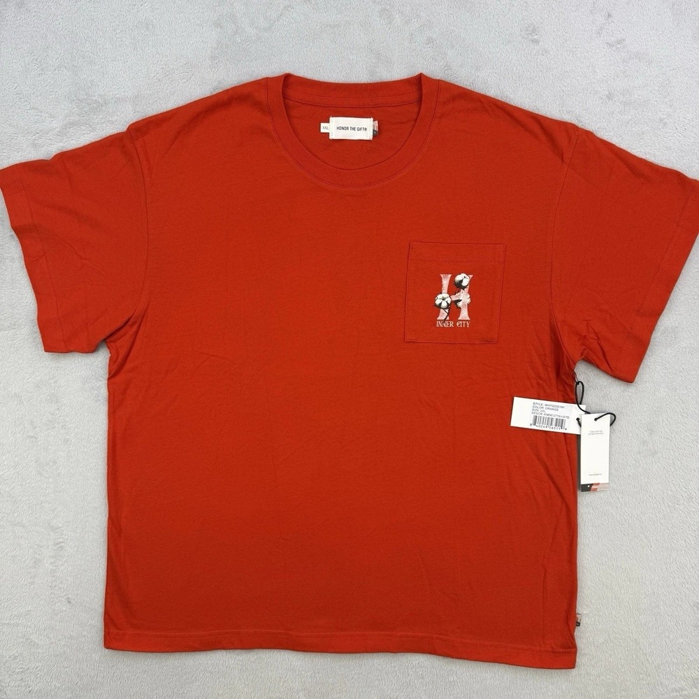 HONOR THE GIFT‎ Shirt Womens Inner City Graphic Streetwear T-Shirt Red Size 2XL